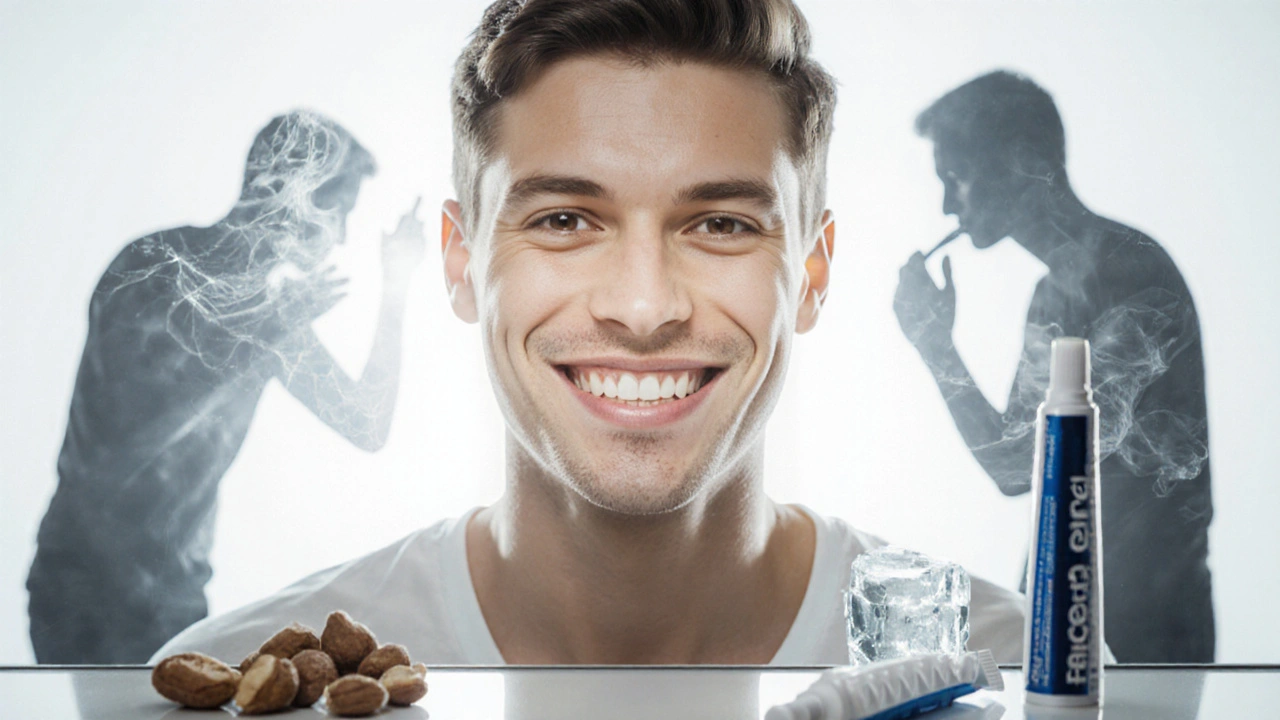 Person smiling confidently with glowing teeth, symbolizing successful veneer care.
