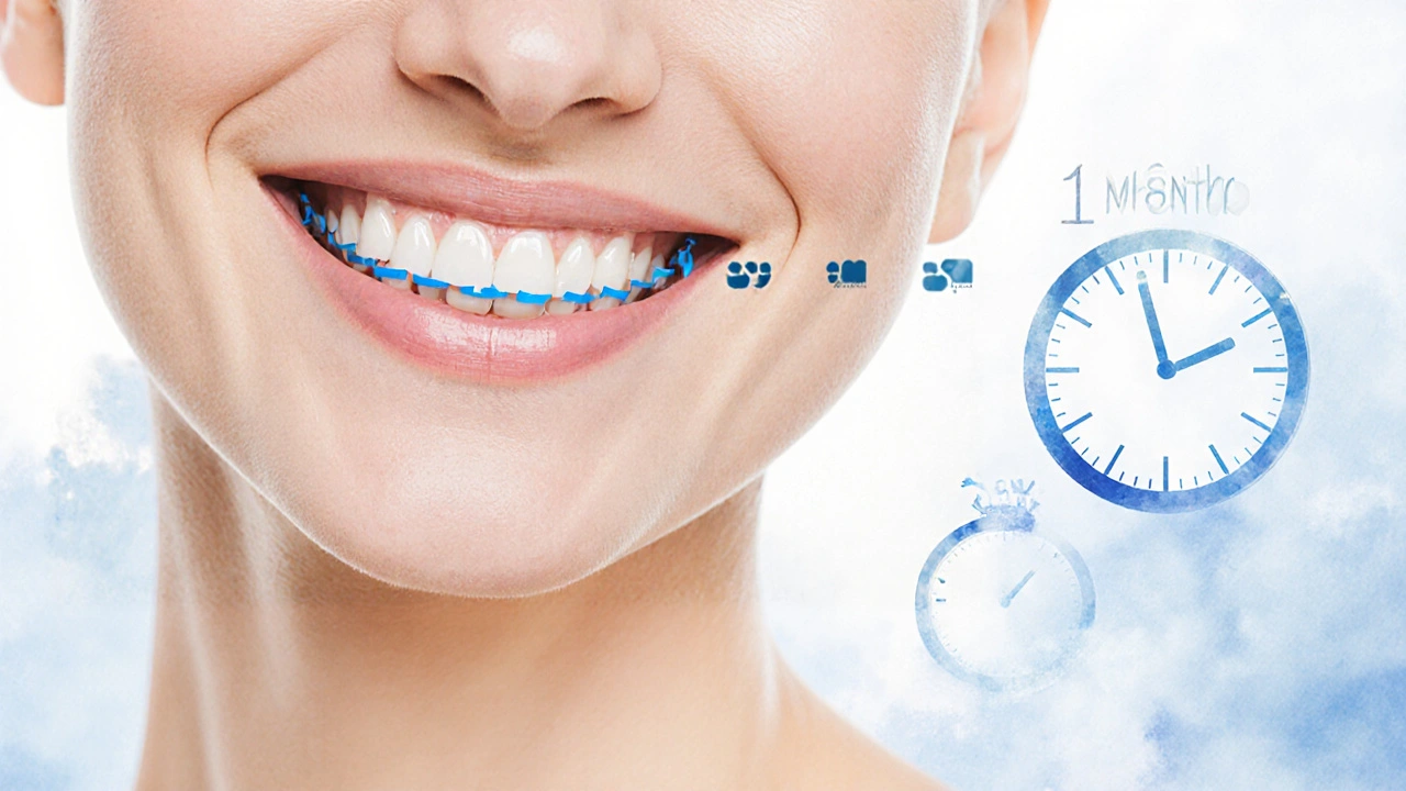 Viditelný úsměv s neviditelným retainerem na vnitřní straně zubů.