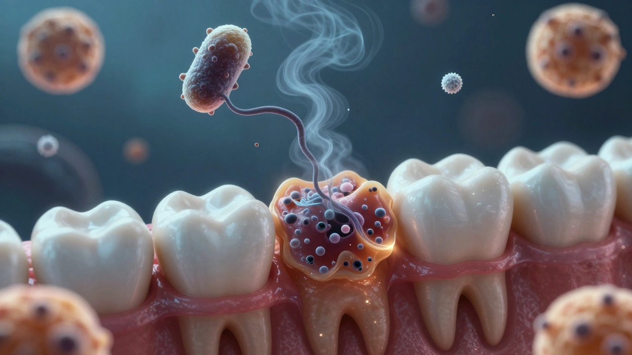 Bakterie v zubním kamenu uvolňují škodlivé plyny, které způsobují zápach z úst.