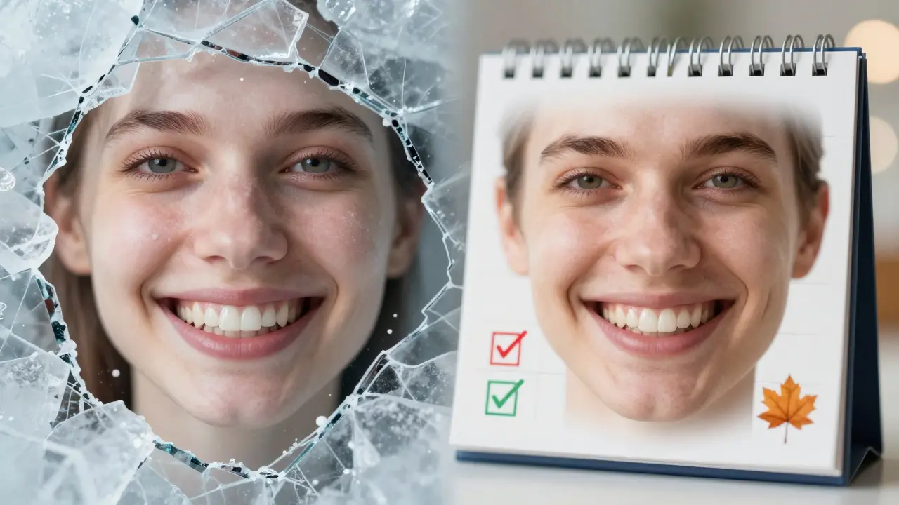 Dva protiklady úsměvu: bělý, citlivý vs. přirozený a zdravý.