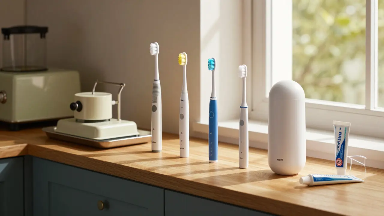 Vývoj sonického kartáčku od roku 1954 až po moderní verzi v českém domácnosti.