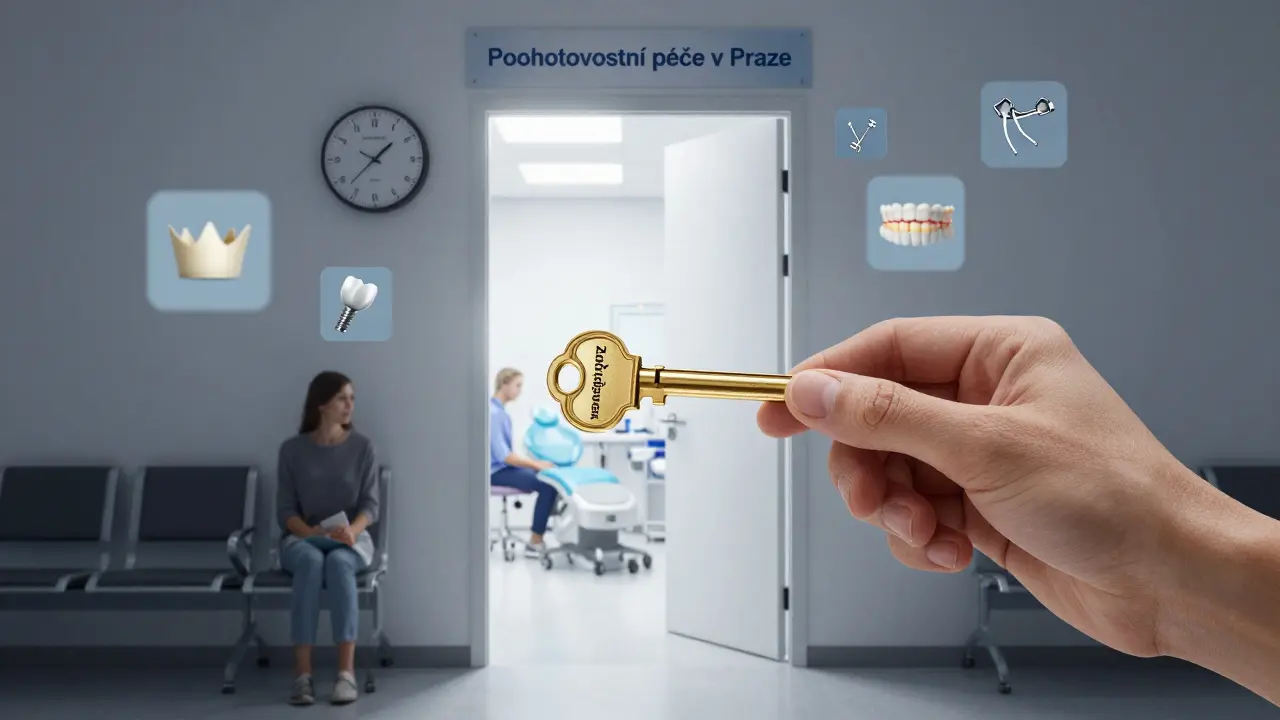 Zlatý klíč otevírá dveře k zubní pohotovosti v Praze v víkend.