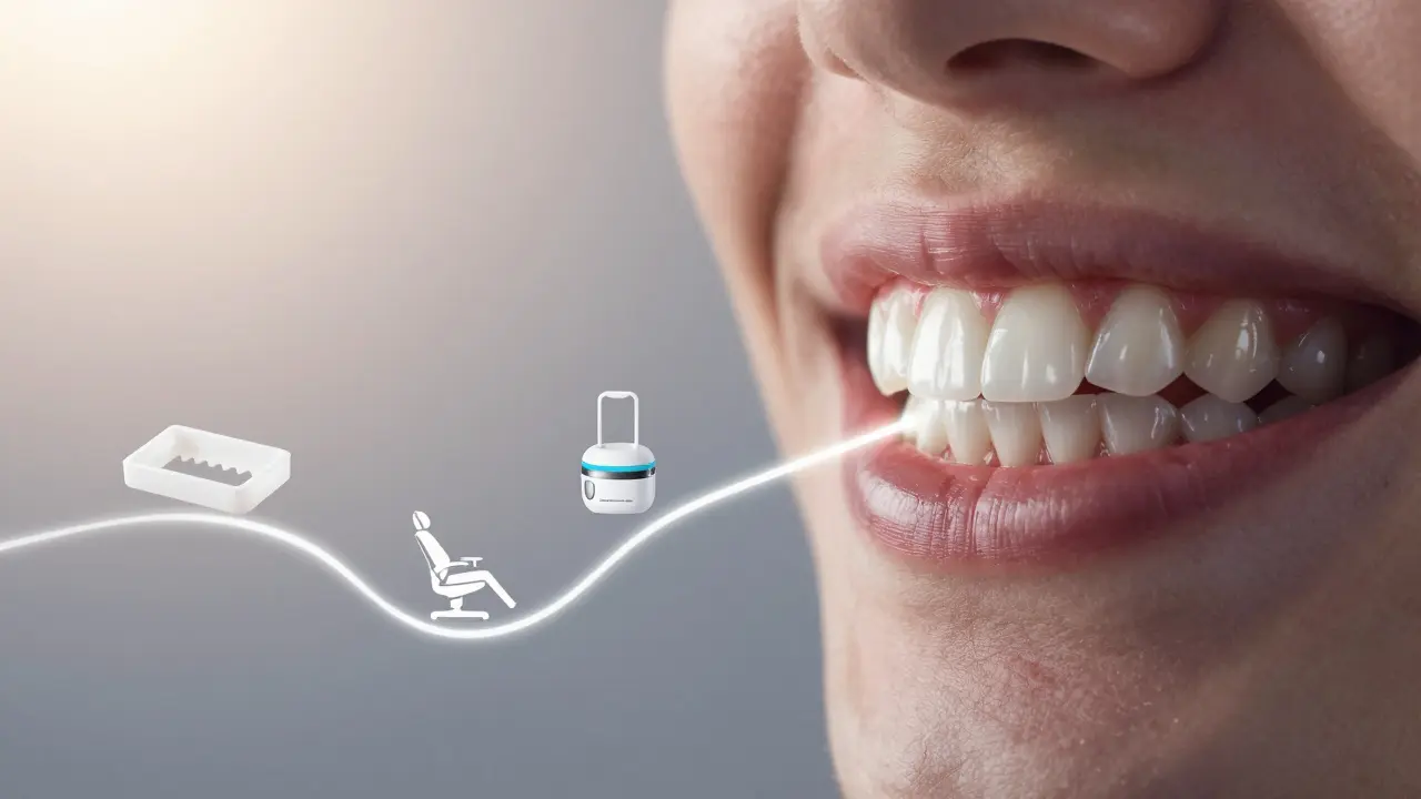 Cesta k dokonalému úsměvu od tmavých zubů k jasnému úsměvu s třemi formami Opalescence.