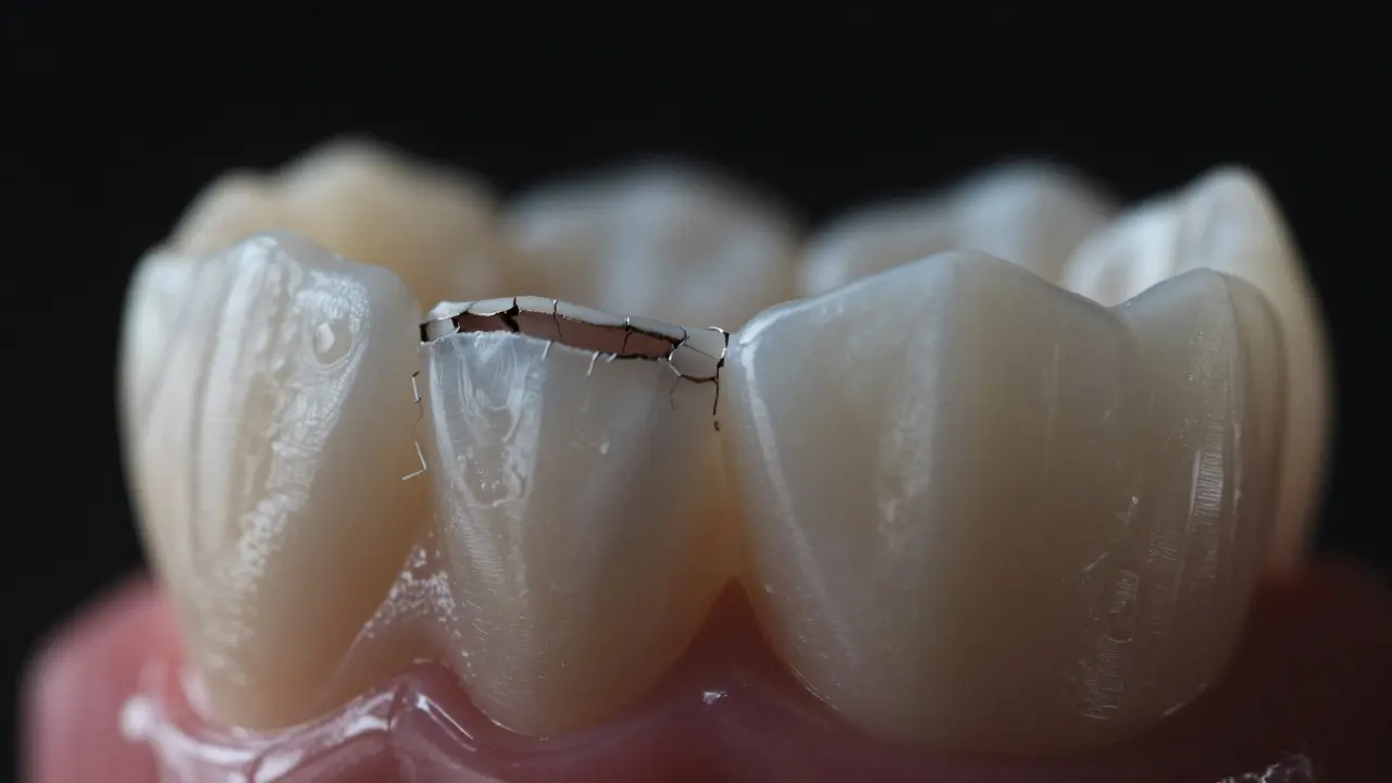 Poškozená zubní sklovina způsobená překročením času bělení