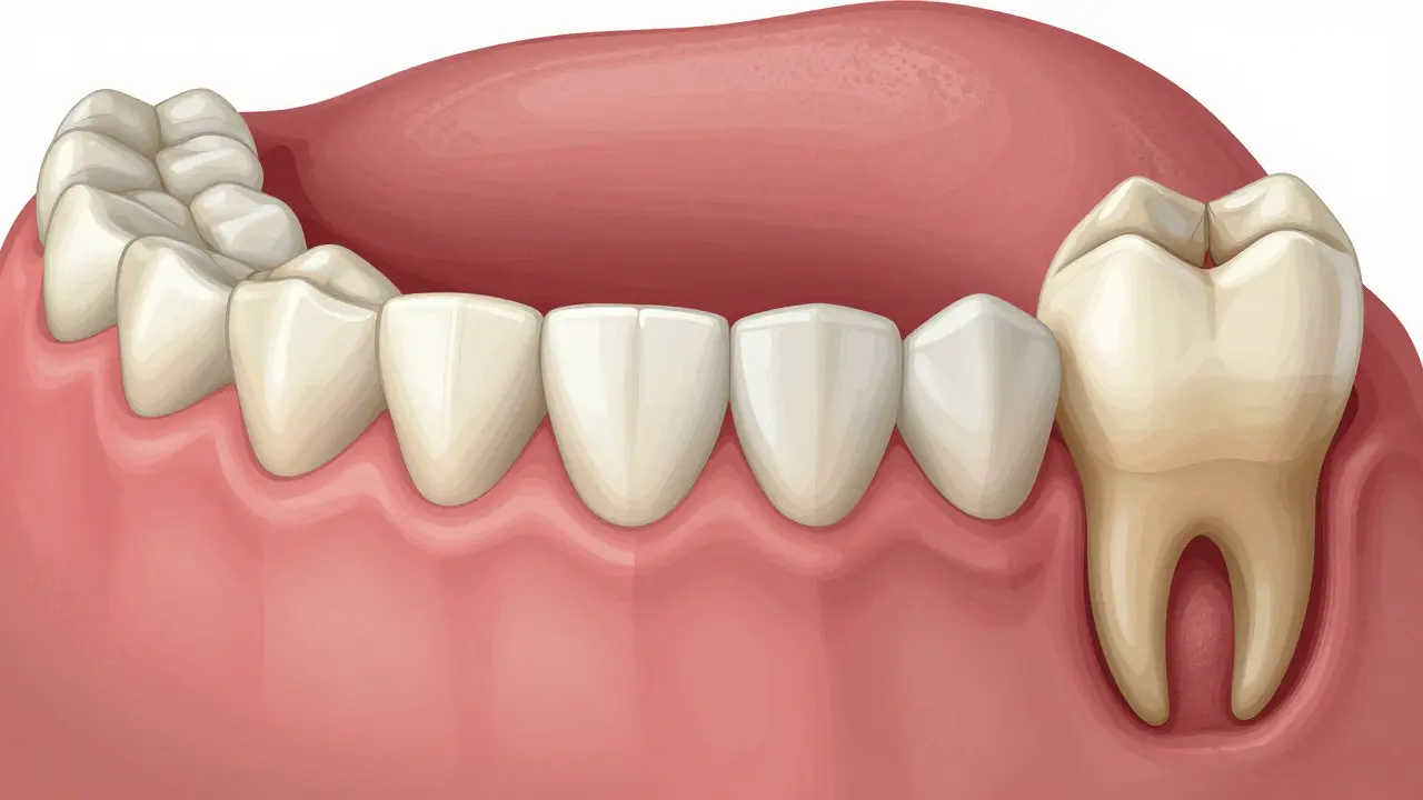 Side-by-side comparison of healthy gums versus advanced periodontal disease with bone loss.